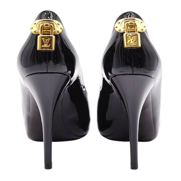 Louis Vuitton Oh Really Peep Toe Platform Pumps Black EU 38 US 7.5 - New $1045 - Picture 5 of 9